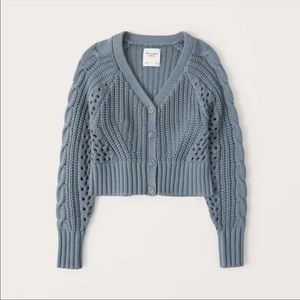 Abercrombie Cropped Blue Sweater Cardigan